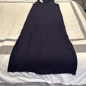 Merona Blue Ribbed Sleeveless Halter Maxi Dress